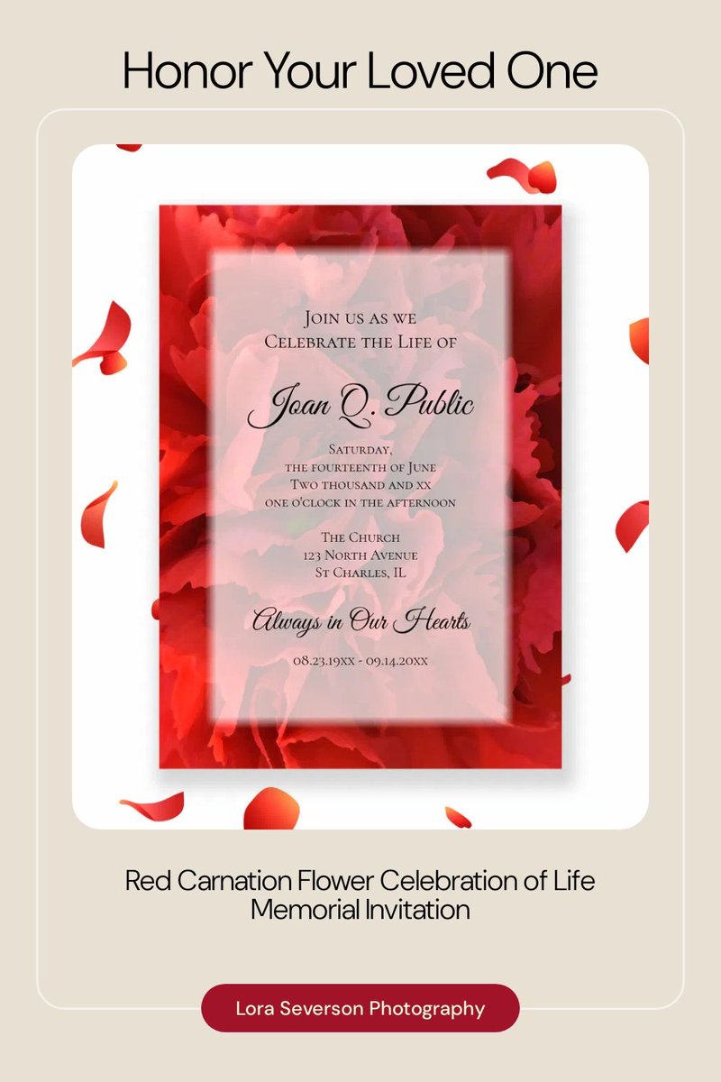 loraseverson's tweet photo. Invite guests to remember your loved-one after their passing with the elegant Red Carnation Celebration of Life Memorial Invitation https://t.co/AvR95sjQRo 

#celebrationoflife #funeralinvitations #memorialinvites #redcelebrationoflife #redfuneral #digitalfuneralinvitations https://t.co/RYtEPYu9ls