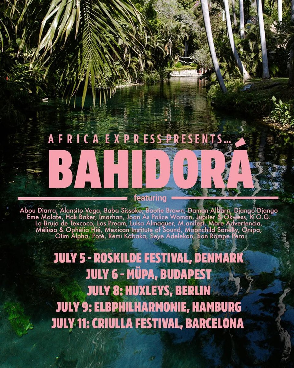 WorldCircuitRecords (@worldcircuit) on Twitter photo .@AfricaExpress are touring this July. Catch them across Europe performing songs from their forthcoming new album 'Bahidora' africaexpress.co.uk .@AfricaExpress are touring this July. Catch them across Europe performing songs from their forthcoming new album 'Bahidora' africaexpress.co.uk
