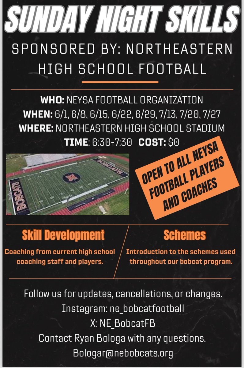 Our first Sunday Night Skills is coming up! All Neysa players and coaches are welcome!
