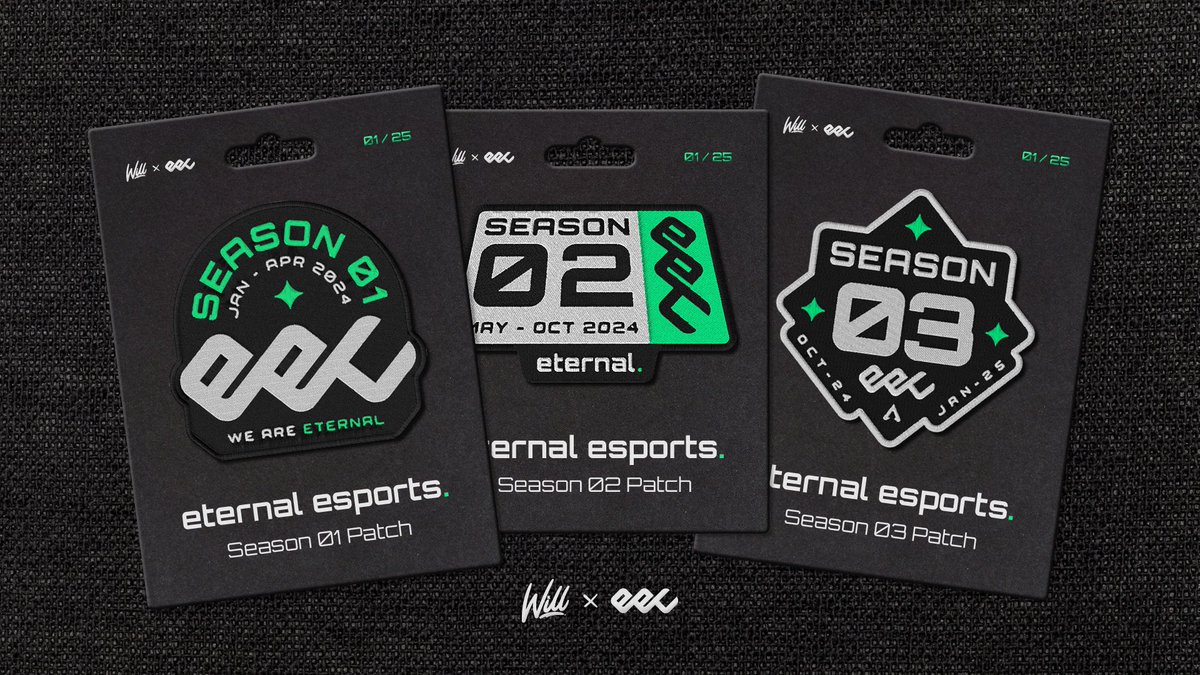 Saw someone with a backpack full of patches on the bus yesterday and thought… I could make some for <a href="/EternalEEC/">Eternal EC</a>🚀🌍
For a bit of fun, I designed these for their scrim seasons. Sent them over — they’re already talking about making them 👀