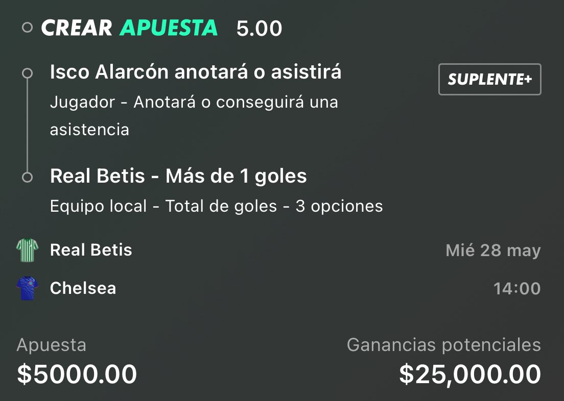Hoy voy a llevarle la contraria al mundo, a esto hay que saberle.

Si el Real Betis 🟢 gana, voy a sortear $2,000MX entre los RT 🔁

¡Solo participan seguidores! 🍀💸