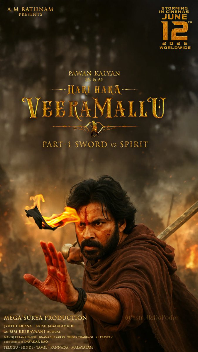 TrivikramFans's tweet photo. Impact of a proper poster, quality fan edits coming in 👍🔥

#HariHaraVeeraMallu https://t.co/7IBSQqFWub