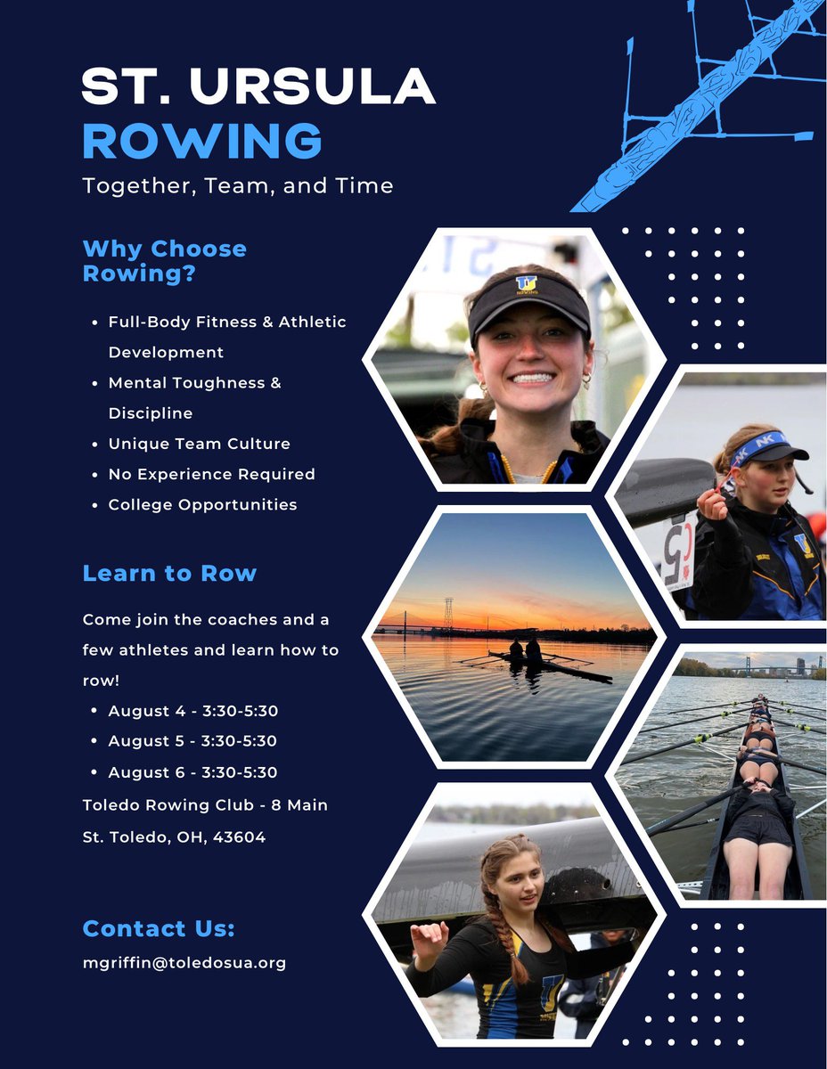 Are you interested in joining SUA's amazing Crew team? See details below on how to get started. No experience needed! #GoArrows