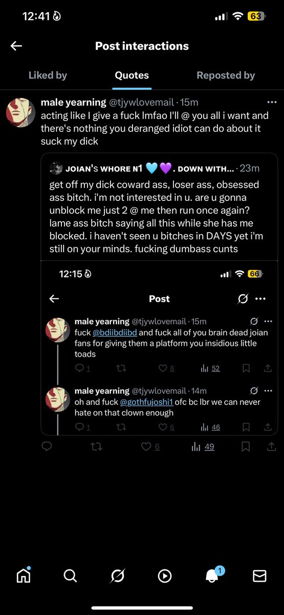 gothfujoshi1's tweet photo. while still having me blocked. my statement still stands. i don't take any of u idiots seriously. i'm deranged yet they're the 1's who attacked me while i was minding my business? anyway you're still a pussy ass BITCH and joian endgameeeeeeeeeee ๐๐พ๐๐พ๐๐พ๐๐พ๐๐พ๐๐พ https://t.co/eFuRwoaqHj