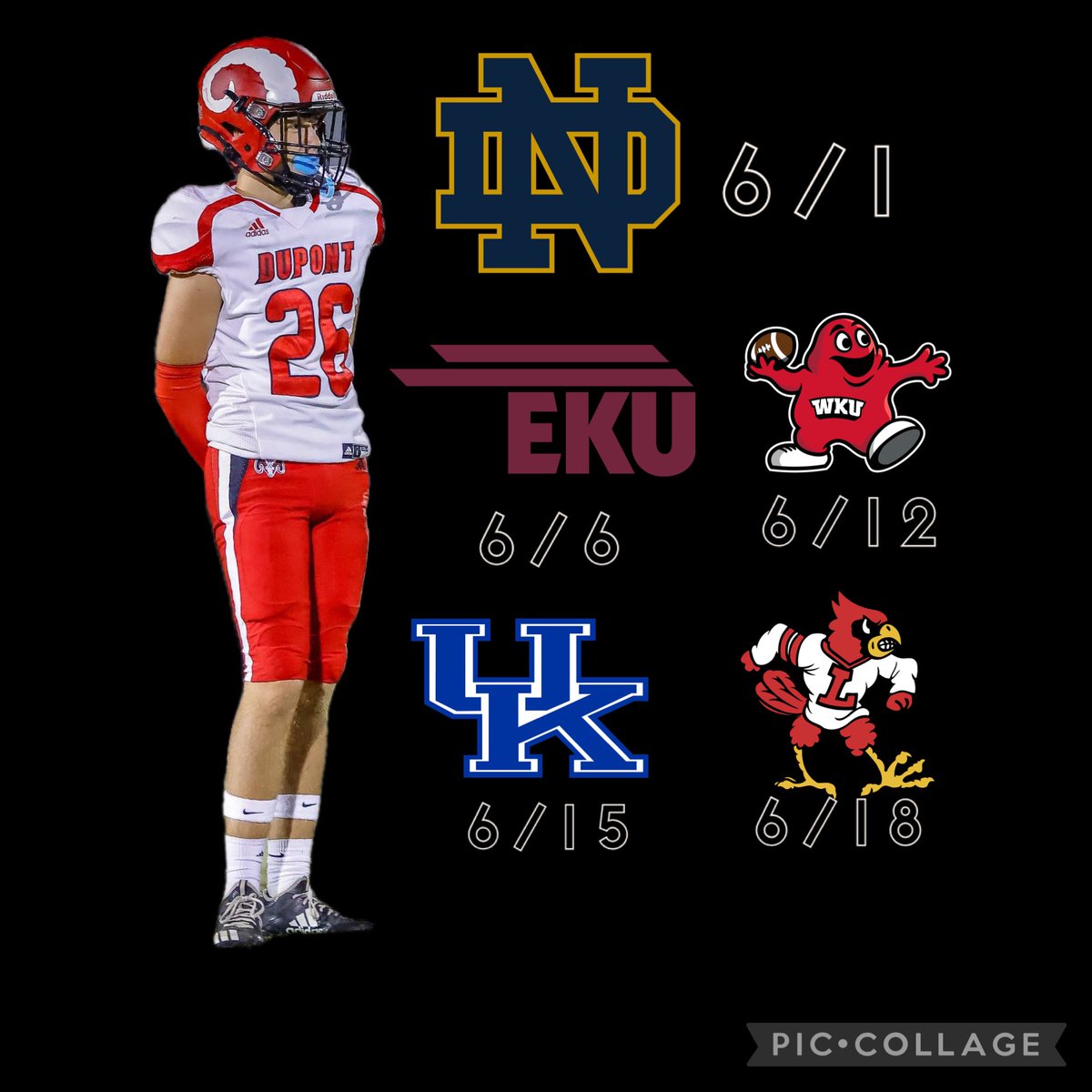 Andrew Hoerter (@andrew_hoerter0) on Twitter photo My remaining camp schedule-
6/1 <a href="/CoachJS50ND/">Jesse Schmitt</a> <a href="/CoachBiagi/">Coach Marty Biagi</a>
6/6 <a href="/CoachWatson9/">RASHAD WATSON</a> <a href="/CoachDerekDay/">Derek Day</a>
6/12 <a href="/CoachMattWKU/">Matt Pulford</a> <a href="/CoachLaRussa/">Andy LaRussa</a>
6/15 <a href="/CoachJ_Boulware/">Jay Boulware</a> <a href="/PrieferJr1/">Michael Priefer Jr.</a>
6/18 <a href="/CoachMaslowski/">Karl Maslowski</a> <a href="/CoachAMueller/">Adam Mueller</a>
<a href="/KamSmith_24/">Kameron Smith Sr.</a> <a href="/CoachEckloff/">Coach Eckloff</a> <a href="/LippertScouting/">Ryan Lippert</a> <a href="/Coach_Casper/">Coach Casey Casper</a> My remaining camp schedule-
6/1 <a href="/CoachJS50ND/">Jesse Schmitt</a> <a href="/CoachBiagi/">Coach Marty Biagi</a>
6/6 <a href="/CoachWatson9/">RASHAD WATSON</a> <a href="/CoachDerekDay/">Derek Day</a>
6/12 <a href="/CoachMattWKU/">Matt Pulford</a> <a href="/CoachLaRussa/">Andy LaRussa</a>
6/15 <a href="/CoachJ_Boulware/">Jay Boulware</a> <a href="/PrieferJr1/">Michael Priefer Jr.</a>
6/18 <a href="/CoachMaslowski/">Karl Maslowski</a> <a href="/CoachAMueller/">Adam Mueller</a>
<a href="/KamSmith_24/">Kameron Smith Sr.</a> <a href="/CoachEckloff/">Coach Eckloff</a> <a href="/LippertScouting/">Ryan Lippert</a> <a href="/Coach_Casper/">Coach Casey Casper</a>