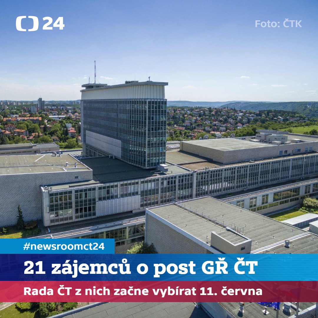 Zájem o post generálního ředitele či ředitelky České televize má 21 lidí. Uvedl to předseda Rady ČT Karel Novák. Některé přihlášky ale mají nedostatky.

Konečný počet uchazečů bude Rada ČT schvalovat na svém zasedání 11. června.