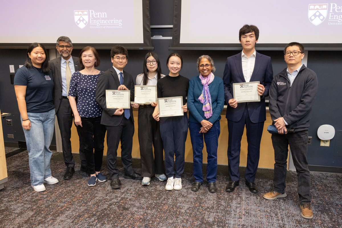 PennEngGrad's tweet image. The Penn Engineering Graduate Awards Ceremony honored the exceptional achievements of our master’s and Ph.D. students. Awards recognized excellence in research, teaching, and service that strengthened and supported the Penn community. Congrats to all of our award recipients!