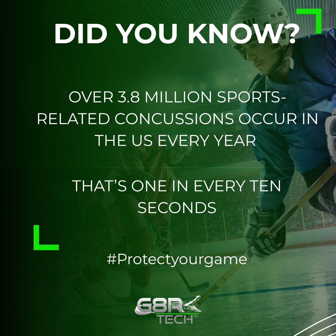 3.8 million a year.
1 every 10 seconds.
Concussions aren’t rare — they’re constant.
#G8rtech #ConcussionAwareness