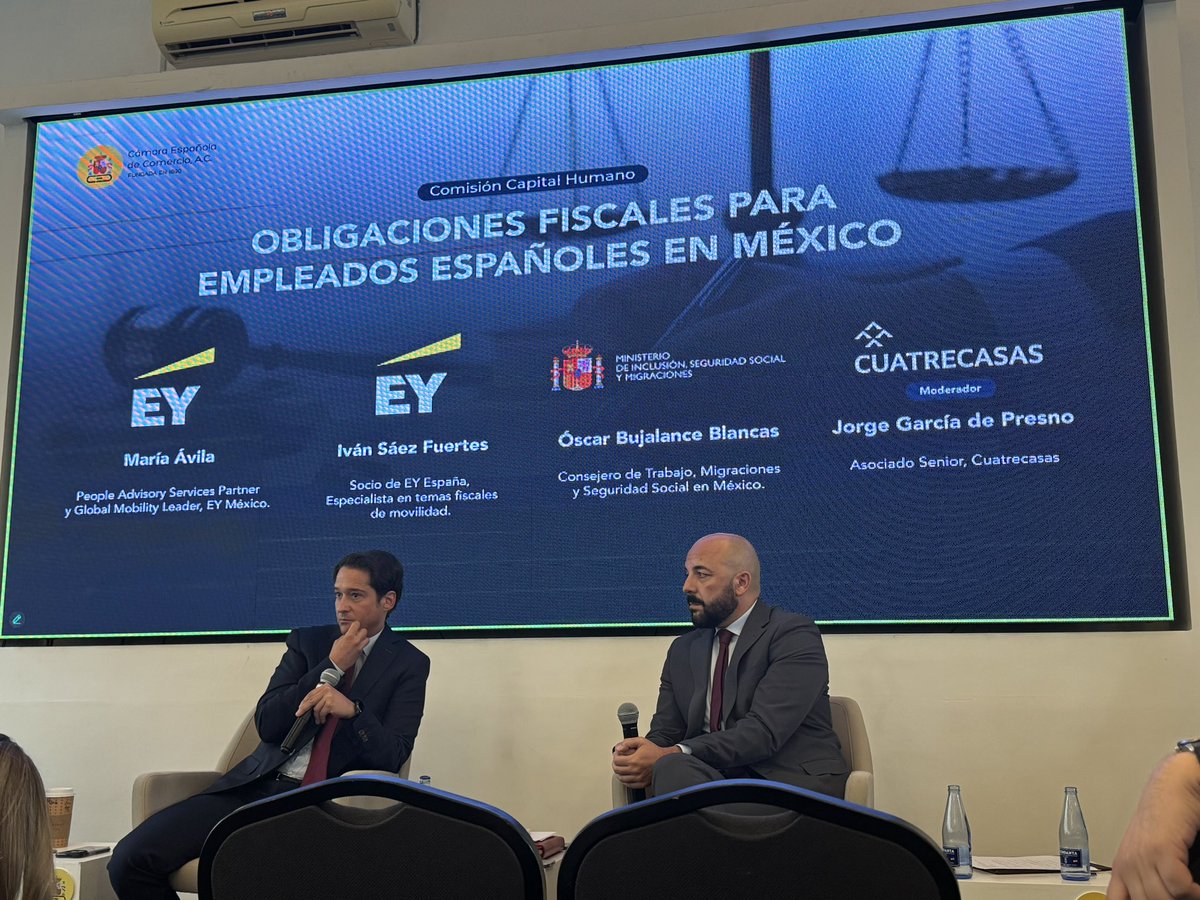 Cámara Española de Comercio, CdMx, en el evento “Obligaciones Fiscales para Empleados Españoles en México”, muy interesante e ilustrativo el tema. Enhorabuena.