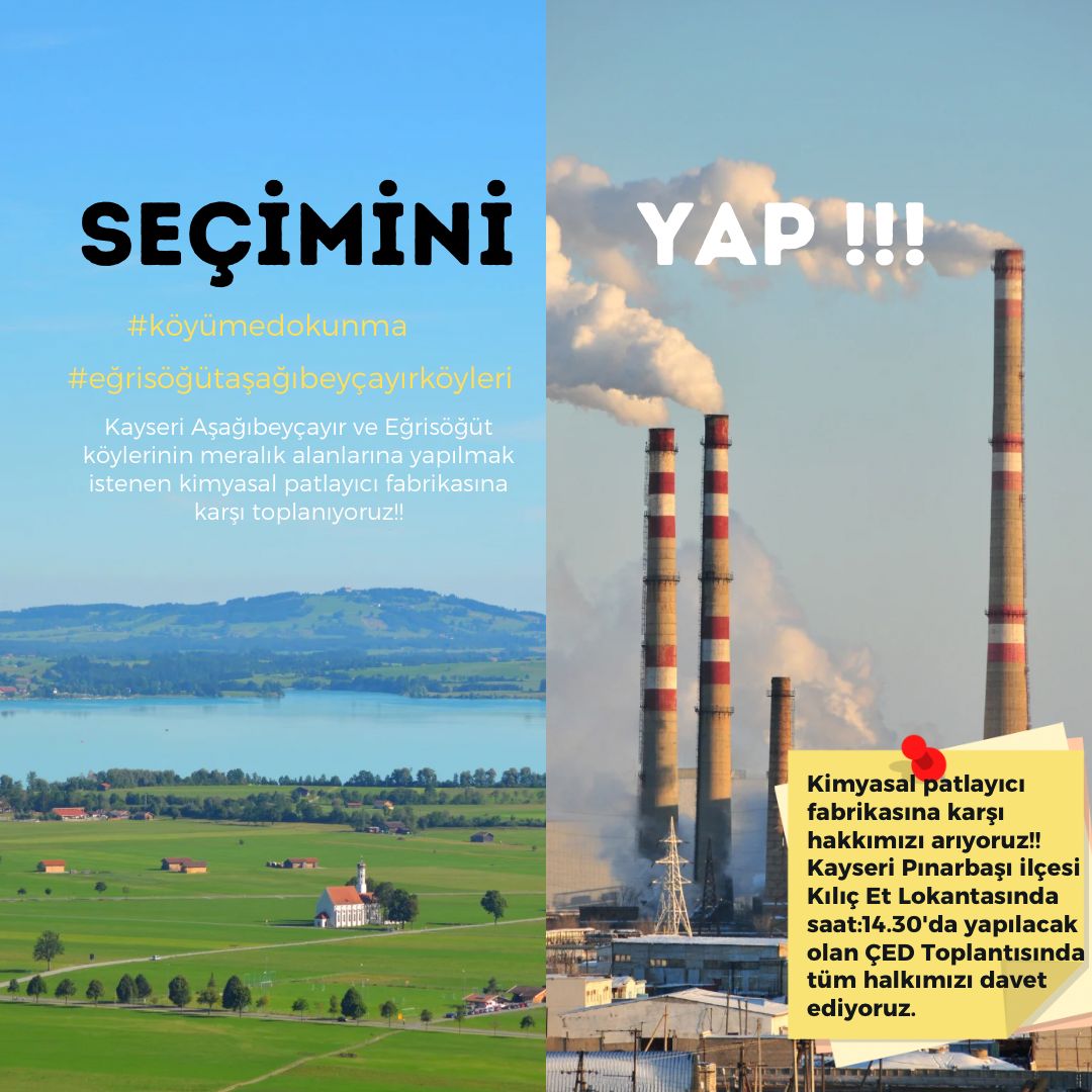 #patlayıcımaddeistemiyoruz
#köyümedokunma 
<a href="/kayserivaliligi/">T.C.Kayseri Valiliği</a> <a href="/KayseriBSB/">Kayseri Büyükşehir Belediyesi</a> <a href="/kayseritarimorm/">Kayseri İl Tarım ve Orman Müdürlüğü</a>