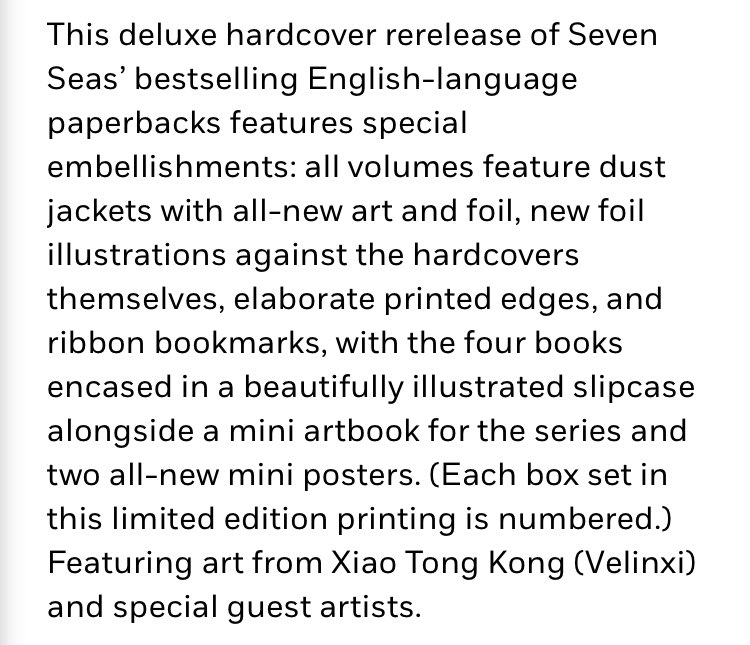 Hello???? The Scum Villain's Self-Saving System LIMITED PRINT hardcover box set just dropped?????
(Preorders don't seem to be open yet) #svsss #人渣反派自救系统