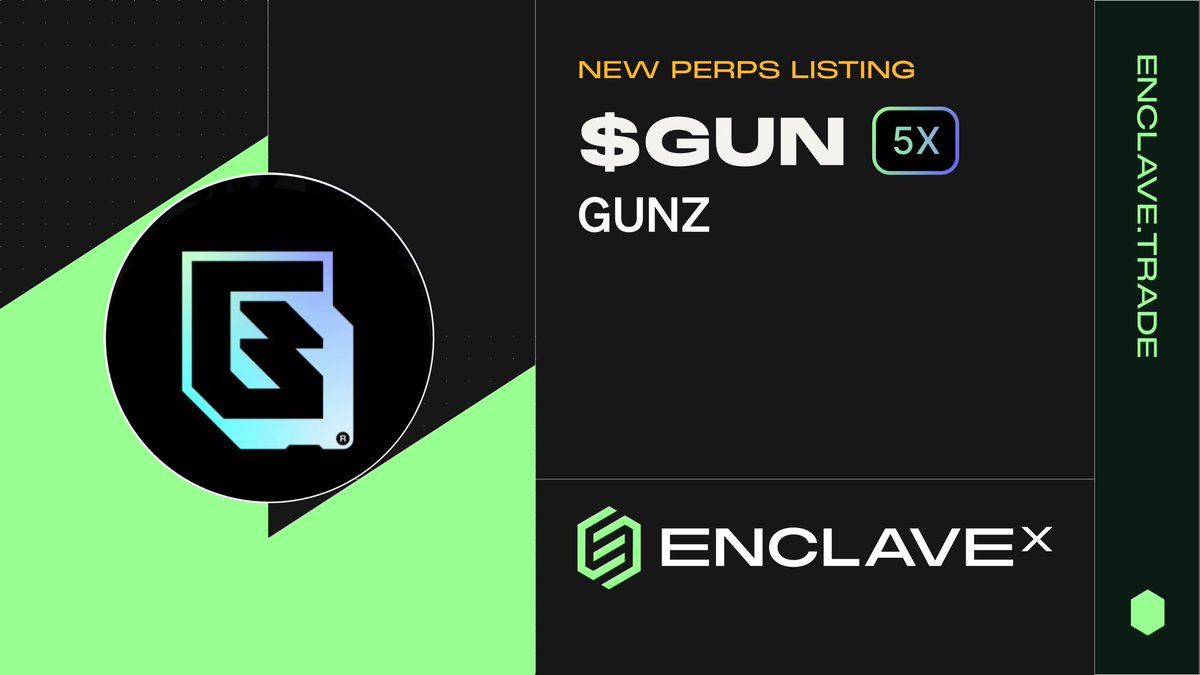 Enclave Markets (@enclavemarkets) on Twitter photo Time to pull out your <a href="/GUNbyGUNZ/">GUNZ Official</a>
You can now trade $GUN on EnclaveX with up to 5x leverage. Time to pull out your <a href="/GUNbyGUNZ/">GUNZ Official</a>
You can now trade $GUN on EnclaveX with up to 5x leverage.