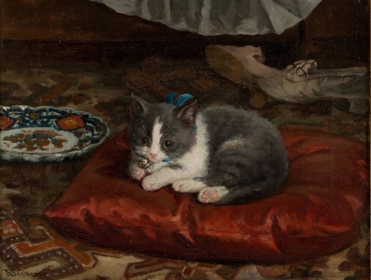 GodsWhisper777's tweet photo. Adolf von Becker (1831–1909) – The Cat on the Pillow.⁣ https://t.co/igfiRPFxip
