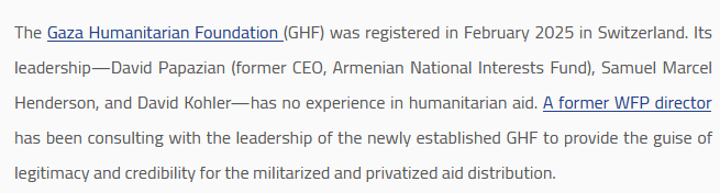 shat_merci's tweet photo. David Papazian is one of the 3 members of the Board of Directors of the US-Israeli "Gaza Humanitarian Fund," after directing the corrupt, disastrous Armenian National Investment Fund (ANIF). Failing "up"

GHF is such naked occupation even a US military vet couldn't stomach it. https://t.co/TiYh8Xxxnx
