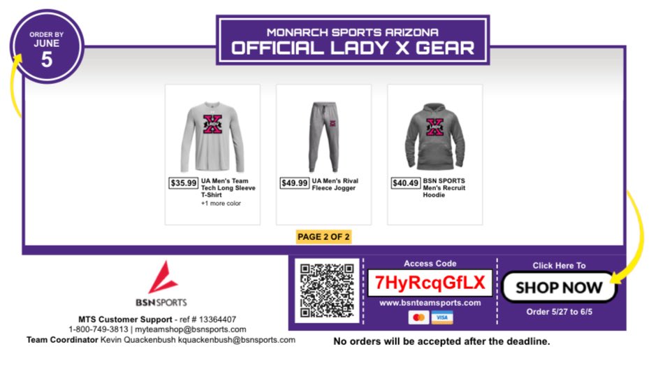 Kevin Quackenbush (@kevin_bsnsports) on Twitter photo Get your <a href="/MonarchSportsAZ/">Monarch Sports 🔊</a> LadyX tournament gear 🏀 
Hurry, shop closes 06/05/2025!  
bit.ly/4jl0tIR Get your <a href="/MonarchSportsAZ/">Monarch Sports 🔊</a> LadyX tournament gear 🏀 
Hurry, shop closes 06/05/2025!  
bit.ly/4jl0tIR