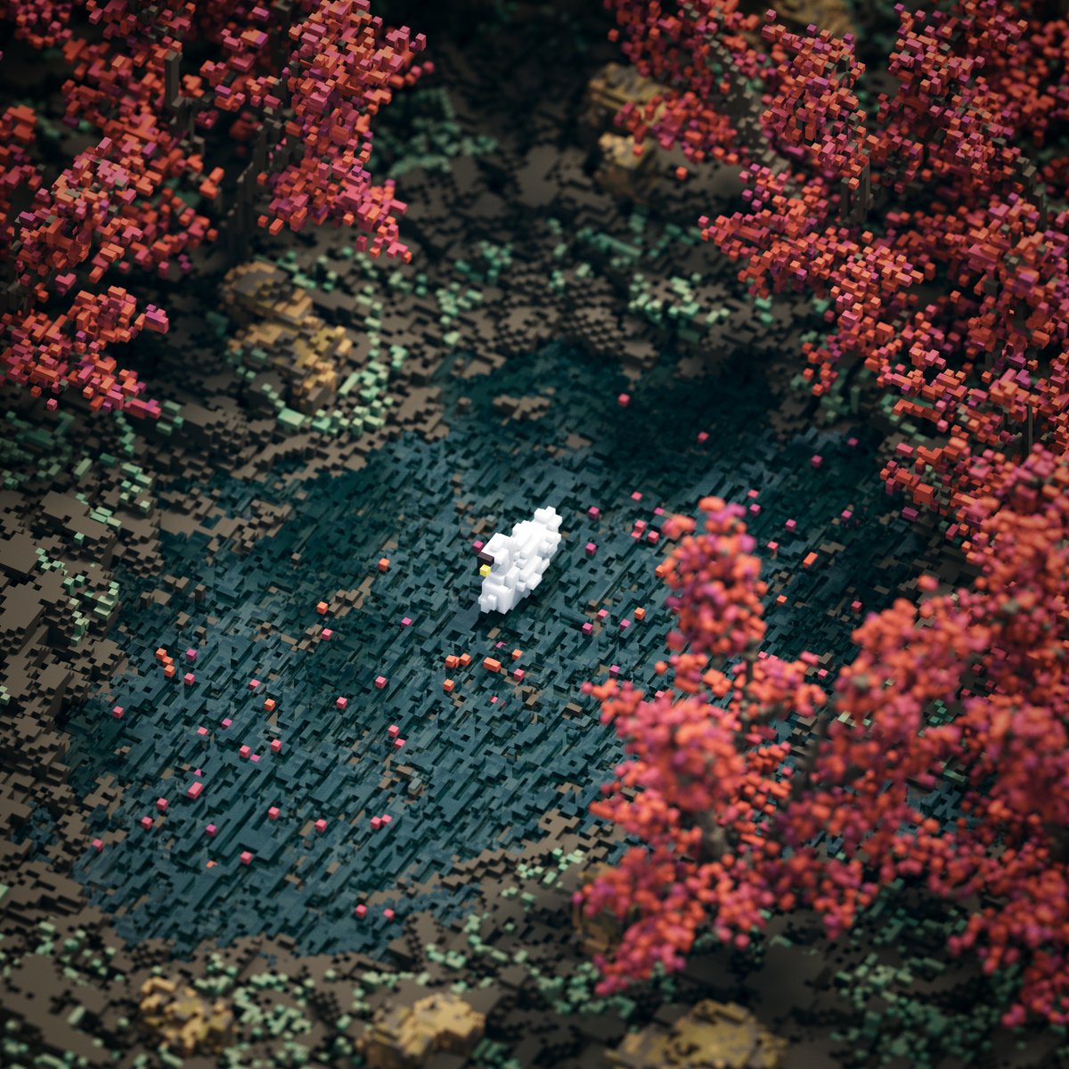 Forest.
---   
#voxelart #magicavoxel #3dart #noAI