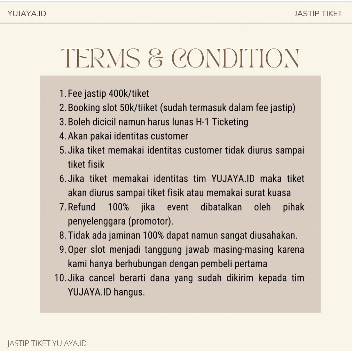 OPEN JASTIP TIKET BLACKPINK WORLD TOUR <DEADLINE> IN JAKARTA

Note :
 -Mohon di baca Terms &amp; Conditionnya ya 
-Ada grup Wa

#DEADLINE_IN_JAKARTA #BLACKPINK_WORLDTOUR2025