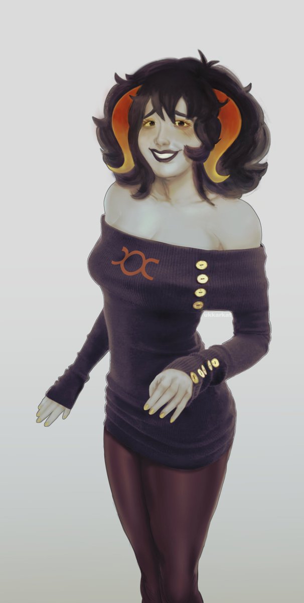 ukkarkat's tweet image. i found a sweater dress on pinterest that reminded me of chixie 
#homestuck #hiveswap