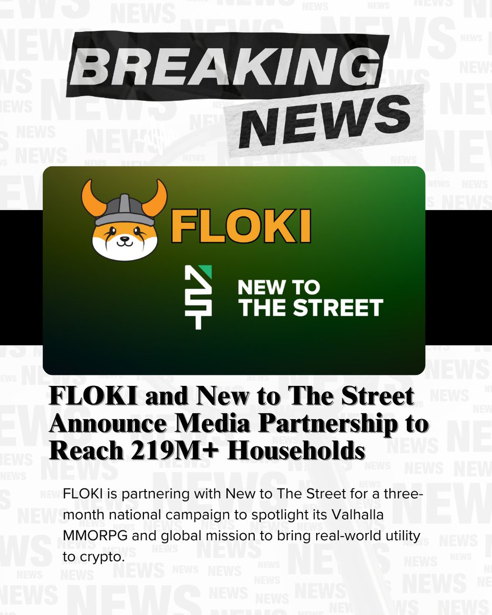 New to The Street (@newtothestreet) on Twitter photo 🌐 FLOKI Joins Forces with New To The Street
<a href="/RealFlokiInu/">FLOKI</a> is launching a 3-month national campaign with <a href="/NewToTheStreet/">New to The Street</a> to spotlight its groundbreaking Valhalla MMORPG and global mission to bring real-world utility to crypto. 🎮💥<a href="/vincemedia1/">Vince Caruso</a>
From the metaverse to 🌐 FLOKI Joins Forces with New To The Street
<a href="/RealFlokiInu/">FLOKI</a> is launching a 3-month national campaign with <a href="/NewToTheStreet/">New to The Street</a> to spotlight its groundbreaking Valhalla MMORPG and global mission to bring real-world utility to crypto. 🎮💥<a href="/vincemedia1/">Vince Caruso</a>
From the metaverse to