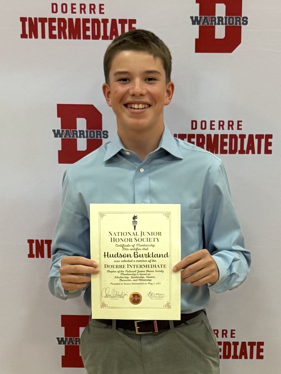 Randy Burkland (@rlburkland) on Twitter photo Great job <a href="/Hudson_Burkland/">Hudson Burkland</a> on your 7th grade accomplishments of being inducted into NJHS, making the All A’s Honor Roll & recognized as Outstanding DDMP student. Your hard work continues to pay off. We are so proud of you and thankful for the teachers and staff <a href="/DoerreKISD/">Doerre Intermediate</a> Great job <a href="/Hudson_Burkland/">Hudson Burkland</a> on your 7th grade accomplishments of being inducted into NJHS, making the All A’s Honor Roll & recognized as Outstanding DDMP student. Your hard work continues to pay off. We are so proud of you and thankful for the teachers and staff <a href="/DoerreKISD/">Doerre Intermediate</a>