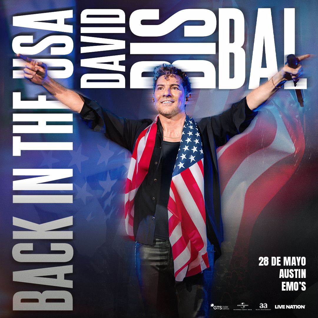 anamari_db's tweet image. Nuestro @davidbisbal continúa con su gira de conciertos! #BackInTheUSA 🇺🇲 

📌 Austin, Texas
📅 28 de mayo 2025
🏟️ Emo's
🕗 19 horas