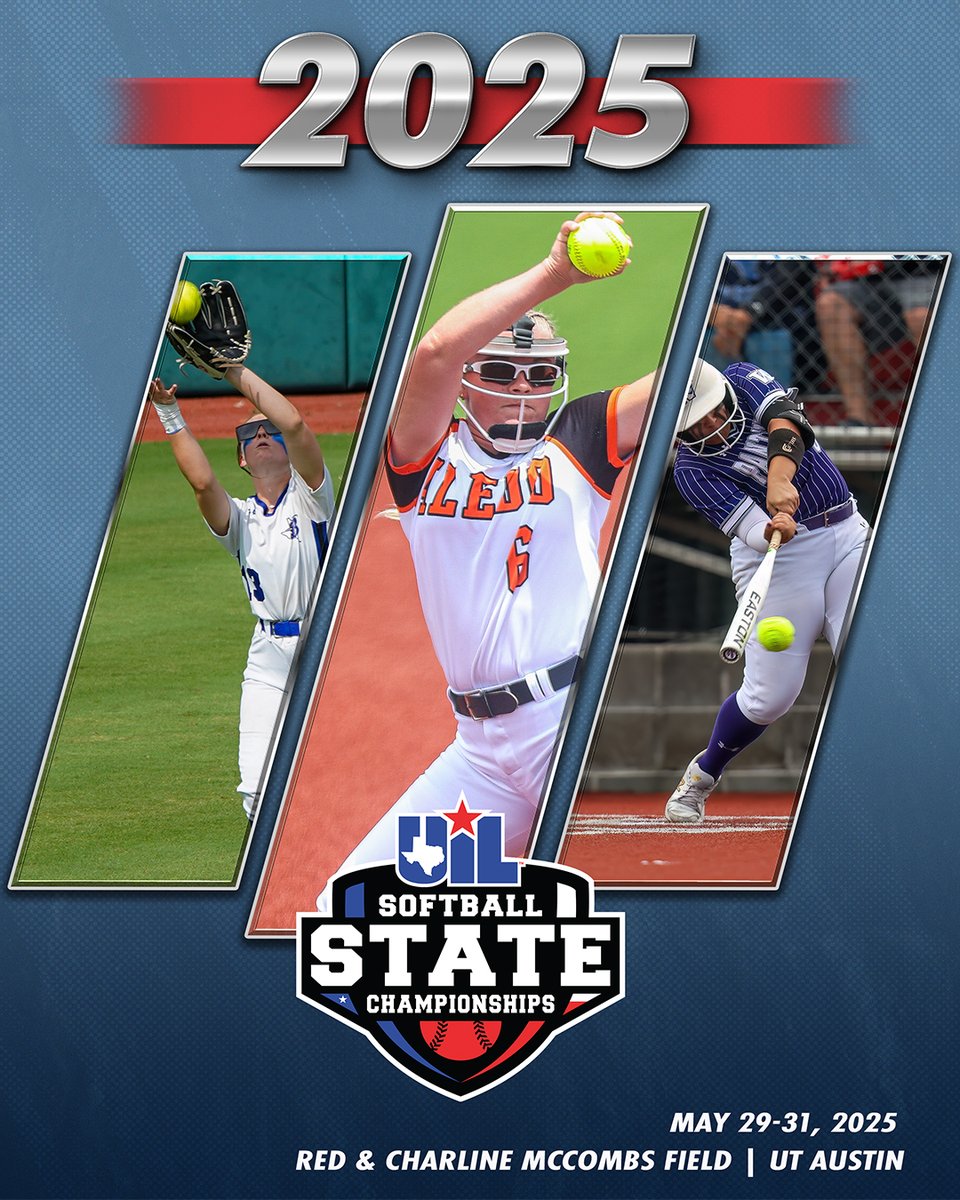 Texas UIL (@uiltexas) on Twitter photo The #UILState finals are here! Find everything you need to prepare at the links below.
📅 Schedule & Team Info: uiltexas.org/softball/state
📖 Program: adobe.ly/43oCEdf
🎟️ Tickets & Parking: bit.ly/3qgVqDq
🎥 Livestream on <a href="/NFHSNetwork/">NFHS Network</a>: bit.ly/3My3Wp2 The #UILState finals are here! Find everything you need to prepare at the links below.
📅 Schedule & Team Info: uiltexas.org/softball/state
📖 Program: adobe.ly/43oCEdf
🎟️ Tickets & Parking: bit.ly/3qgVqDq
🎥 Livestream on <a href="/NFHSNetwork/">NFHS Network</a>: bit.ly/3My3Wp2