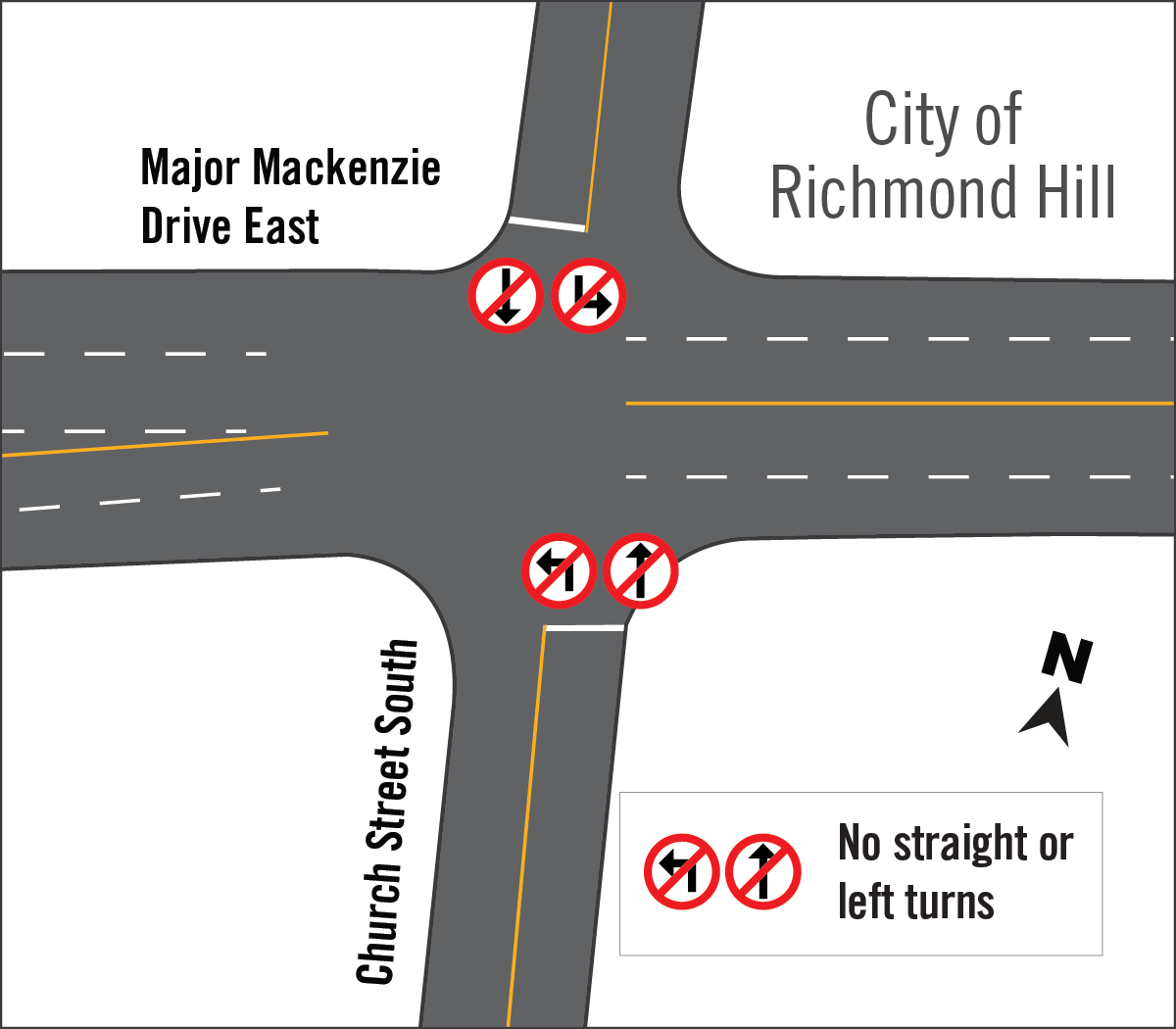 York Region (@yorkregiongovt) on Twitter photo In June 2025, York Region is implementing no straight or left turn restrictions at the intersection of Major Mackenzie Drive East and Church Street South <a href="/myRichmondHill/">myrichmondhill</a>. These restrictions help improve safety and traffic flow. Learn more: york.ca/IntersectionSa… #onYRRoads In June 2025, York Region is implementing no straight or left turn restrictions at the intersection of Major Mackenzie Drive East and Church Street South <a href="/myRichmondHill/">myrichmondhill</a>. These restrictions help improve safety and traffic flow. Learn more: york.ca/IntersectionSa… #onYRRoads