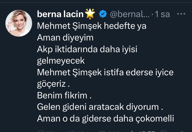 Fatih bir Berna iki mehmet şimşek e sahip çıkıyor acep nedendir?