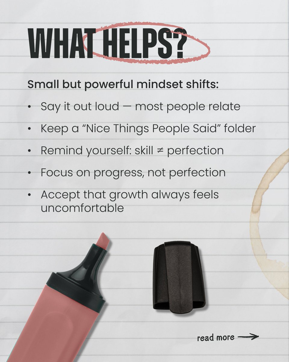 Ever feel like you’re just winging it? 😬
That voice saying “you’re not good enough”?
.
Yep — that’s imposter syndrome.
.
It hits more creatives than you’d think. I made a quick post about what it is, why it happens, and how to shut it up.
.
You’re not alone. Let’s talk 👇