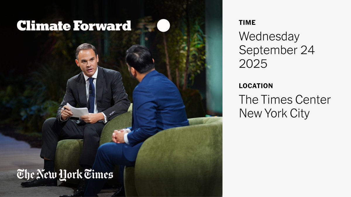 Sep 24: CLIMATE FORWARD LIVE at the <a href="/nytimes/">The New York Times</a> 

nytco.com/press/the-new-…