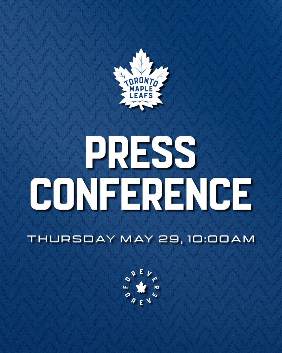 🎥 General Manager Brad Treliving will hold a press conference tomorrow, Thursday, May 29th at 10am ET

A stream will be available.