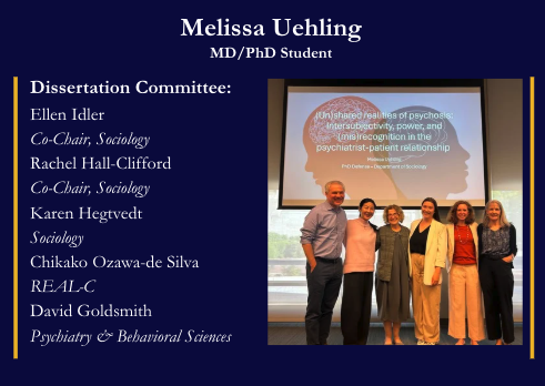 emory_sociology's tweet photo. The end of the year has been a busy season! Many grad students defended dissertations, including MD/PhD Melissa Uehling, who is now completing med school. Her work represents the interdisciplinary strengths of the dept. Congrats, Melissa!! @laneygradschool #soctwitter #Emory https://t.co/yEfCSIaizg