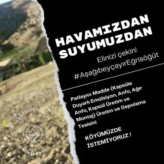 #patlayıcımaddeistemiyoruz #köyümedokunma #eğrisöğütaşağıbeyçayırköyleri
<a href="/kayserivaliligi/">T.C.Kayseri Valiliği</a> <a href="/kayseribsb/">Kayseri Büyükşehir Belediyesi</a> <a href="/csbgovtr/">T.C. Çevre, Şehircilik ve İklim Dğş. Bakanlığı</a> <a href="/gokmen_cicek_/">Gökmen Çiçek</a> <a href="/temavakfi/">TEMA Vakfı</a> <a href="/kayseriradartv/">Kayseri Radar Tv</a>