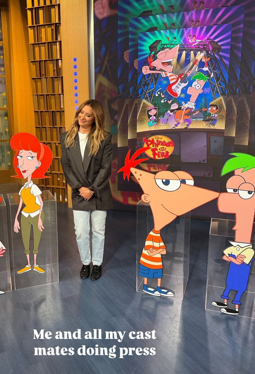 ashley tisdale promoting the new season of ‘phineas and ferb’ on good morning america