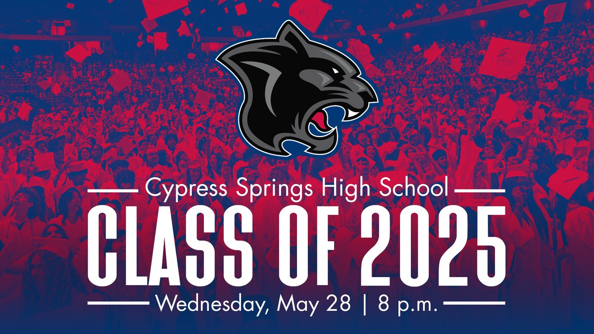 We're excited to celebrate the Cypress Springs HS Class of 2025! Be sure to have your tickets and clear bags ready upon entering the facility.
More facility policies and ceremony livestream here: berrycenter.net/cfisd-graduati…
