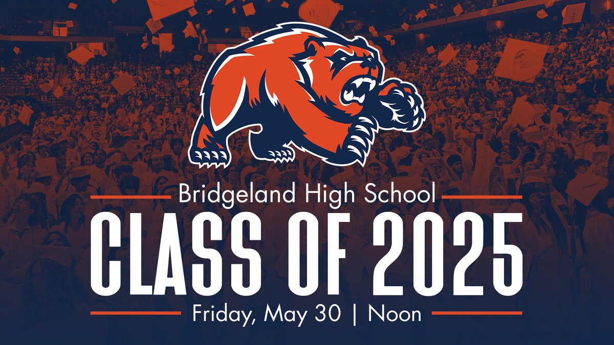 We're excited to celebrate the Bridgeland HS Class of 2025! Be sure to have your tickets and clear bags ready upon entering the facility.
More facility policies and ceremony livestream here: berrycenter.net/cfisd-graduati…