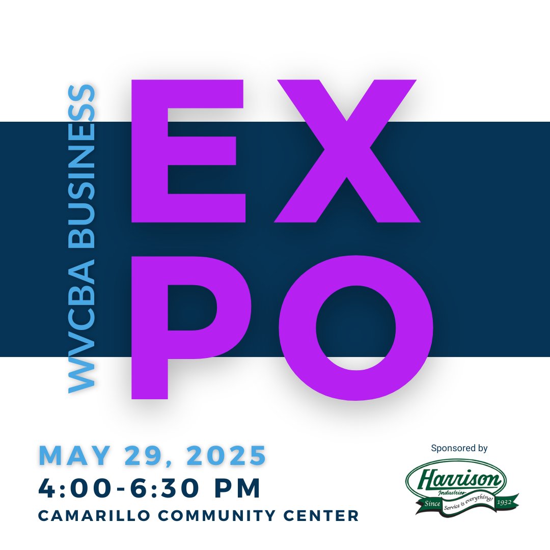 The 2025 WVCBA #BusinessExpo is TOMORROW, Thursday, May 29 in #Camarillo. It is free to attend and open to the public! This is a great opportunity to network, discover local businesses, win raffle prizes, and try out some delicious treats. 

More info: tinyurl.com/3r3k9z5h