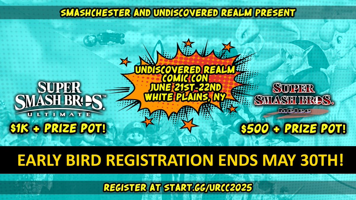 🚨[ANNOUNCEMENT]🚨

Early Bird Registration ends THIS FRIDAY MAY 30TH at 11:59pm‼️

Sign up RIGHT NOW using the link below to avoid paying more later 👇

start.gg/tournament/und…