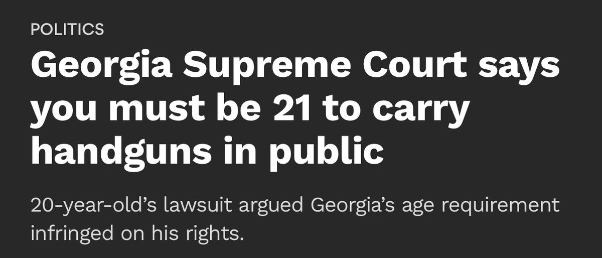 charlice_byrd's tweet image. As far as I’m concerned, the Second Amendment doesn’t have exceptions. A 20 year old can enlist and make the decision to sacrifice their life for their country. They should also be allowed to protect themself and their family. I hope the U.S. Supreme Court makes right on this…