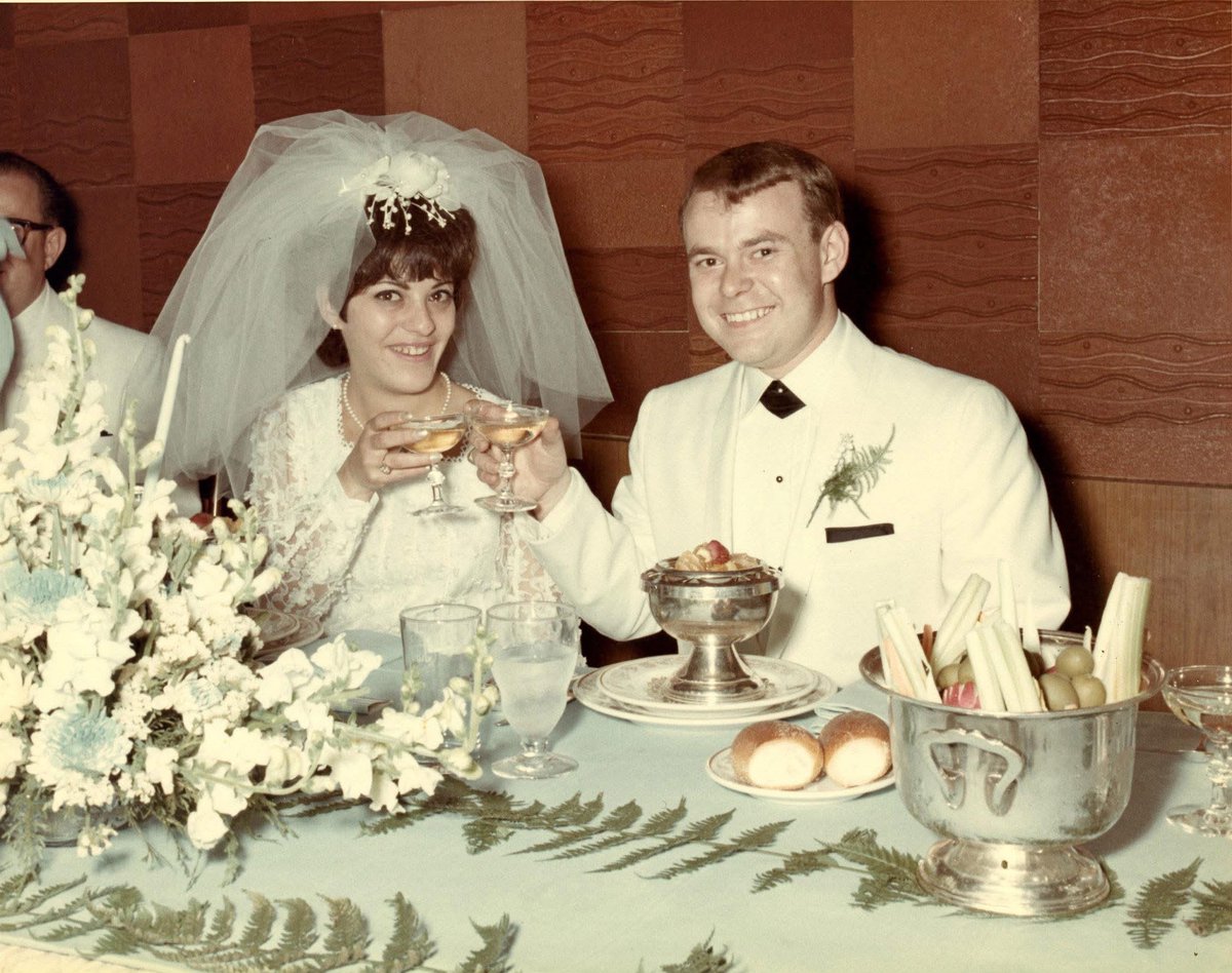 I am on the air today and every day because of this moment. Had a young Deanna Rosenberg not married a younger Frank Garabo, they likely never would have brought a child named Drew into the world. My life &amp; career are a tribute to them. 58 years married, today. Happy anniversary!