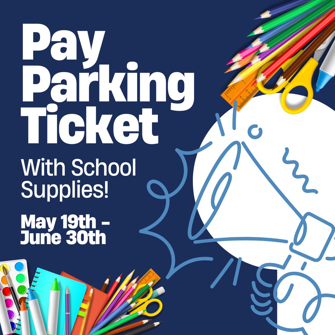 It’s back! Pay off your parking tickets with school supplies! From May 19 to June 30, 2025, qualifying parking tickets issued by the City of Las Vegas can be resolved by donating school supplies of equal or greater value instead of paying the fine.