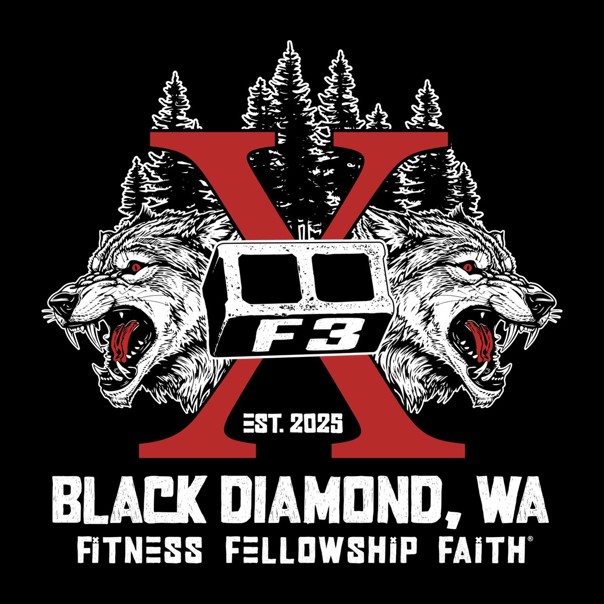 Another #f3logosbysnickers hot off the presses!! Check out X for F3 Black Diamond, WA!! Get one at f3gear.com/collections/ac… #logos #mudgear #gearME #F3counts #f3gear @f3nation