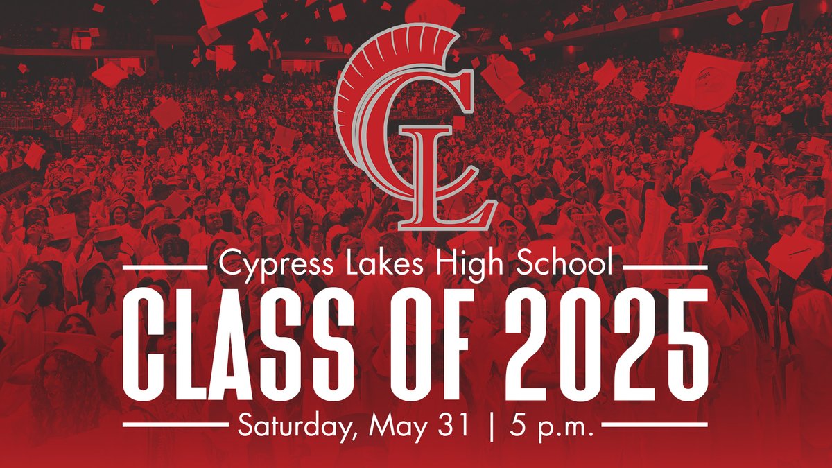 We're excited to celebrate the Cypress Lakes HS Class of 2025! Be sure to have your tickets and clear bags ready upon entering the facility.
More facility policies and ceremony livestream here: berrycenter.net/cfisd-graduati…