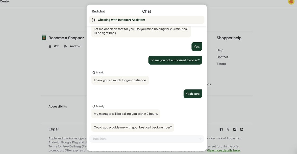 mydearcanada's tweet photo. @Instacart DONT USE INSTACART . THEY LYING. https://t.co/NcflbpPMbg