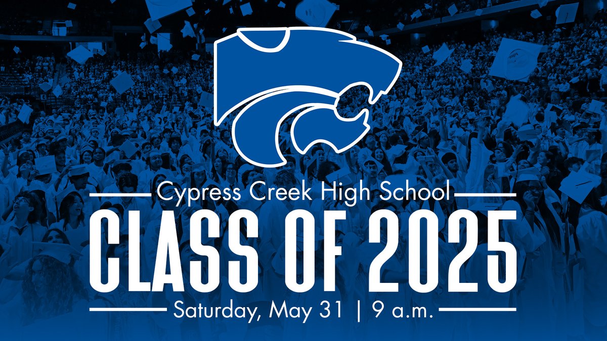 We're excited to celebrate the Cypress Creek HS Class of 2025! Be sure to have your tickets and clear bags ready upon entering the facility.
More facility policies and ceremony livestream here: berrycenter.net/cfisd-graduati…