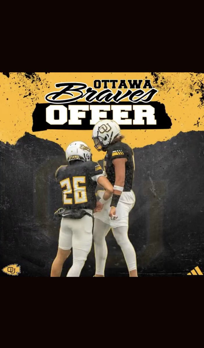 Hayden Shaw (@shawhayden10) on Twitter photo After a Great conversation with <a href="/Coach_CEdwards/">Coach Edwards</a>, I’m beyond blessed to say that I received my 4th offer from <a href="/OttawaBravesFB/">Ottawa Braves Football</a>!
<a href="/BisonBallCoach/">Trent Jones</a> After a Great conversation with <a href="/Coach_CEdwards/">Coach Edwards</a>, I’m beyond blessed to say that I received my 4th offer from <a href="/OttawaBravesFB/">Ottawa Braves Football</a>!
<a href="/BisonBallCoach/">Trent Jones</a>