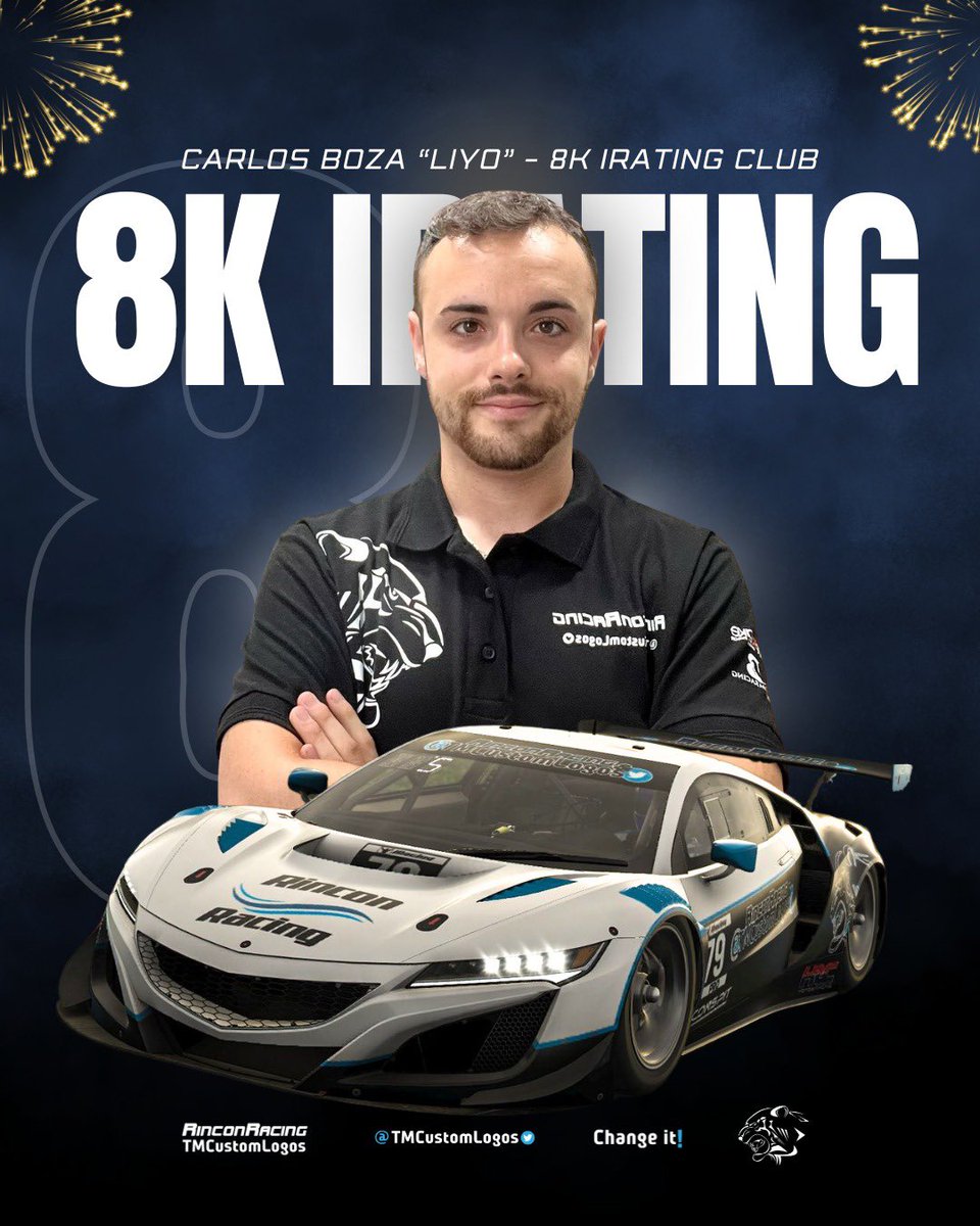 RinconRacing TMCustomLogos (@rinconracing) on Twitter photo 8k IRATING CLUB!π
BIENVENIDO!π
Carlos Boza βLiyoβ <a href="/ByLiyo/">Carlos Boza</a> alcanza la gran cifra de 8k iRating, piloto veterano en el equipo ha demostrado en infinidad de ocasiones su gran nivel, y sobre todo regularidad.
Es un placer compartir tus triunfos, a por muchos mas π! 8k IRATING CLUB!π
BIENVENIDO!π
Carlos Boza βLiyoβ <a href="/ByLiyo/">Carlos Boza</a> alcanza la gran cifra de 8k iRating, piloto veterano en el equipo ha demostrado en infinidad de ocasiones su gran nivel, y sobre todo regularidad.
Es un placer compartir tus triunfos, a por muchos mas π!