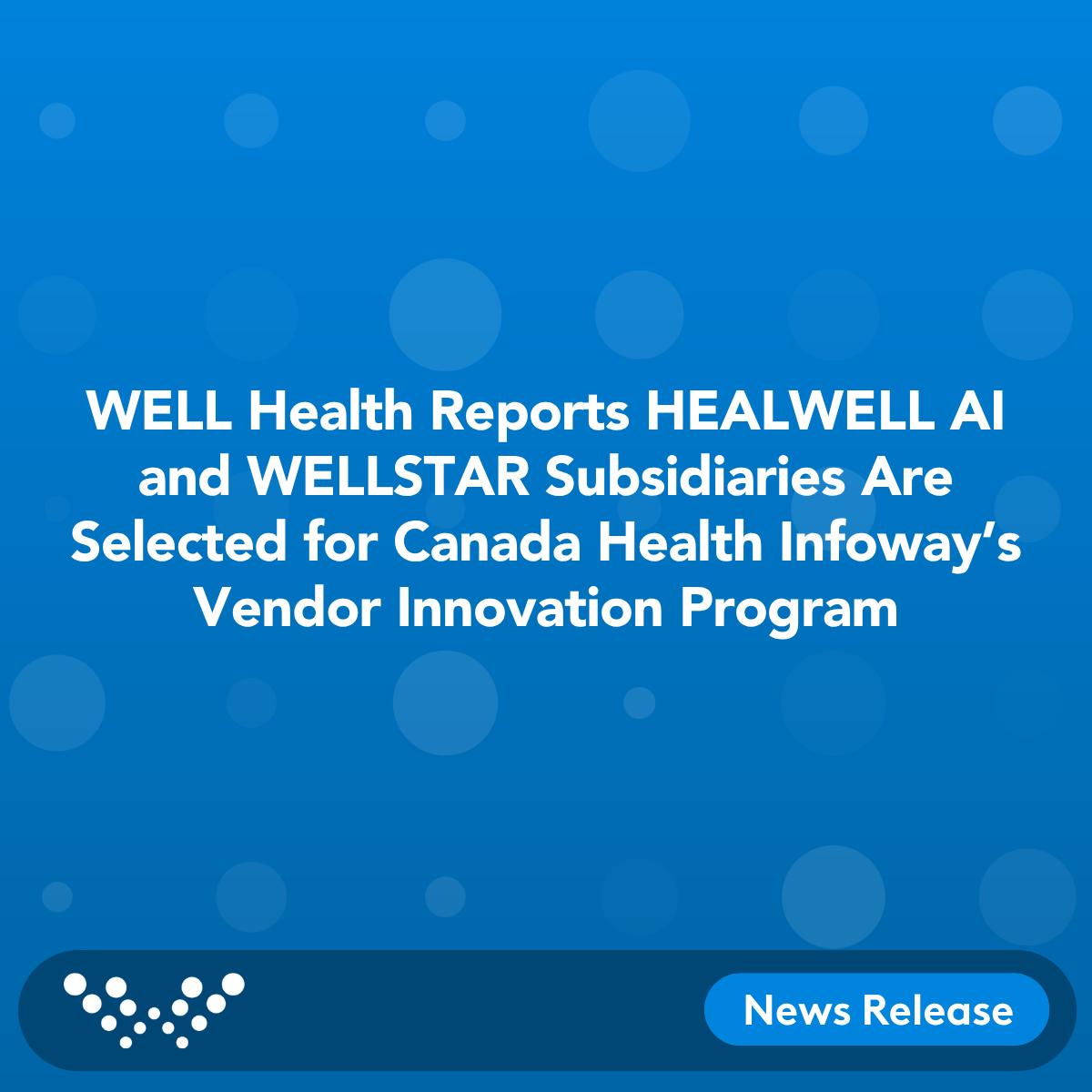 Exciting news from HEALWELL &amp; WELLSTAR—selected by Canada Health Infoway for the 2025 Vendor Innovation Program! The program will help advance interoperability and improve data quality, care coordination, &amp; access to health information.

Learn more: ow.ly/KWXR50W0lzG