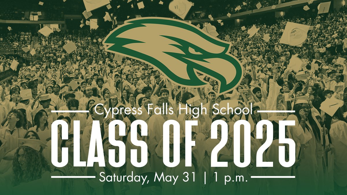 We're excited to celebrate the Cypress Falls HS Class of 2025! Be sure to have your tickets and clear bags ready upon entering the facility.
More facility policies and ceremony livestream here: berrycenter.net/cfisd-graduati…