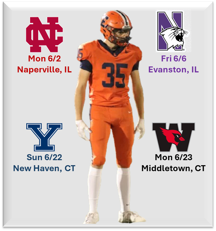 ๐๐๐ฌ๐ก ๐๐๐ฅ๐ฌ๐จ๐ง (@cash_nelson_35) on Twitter photo Excited to compete this summer! Look out for the tall kid wearing ๐socks to represent <a href="/WildkitsFB/">Evanston Township Football</a> !
First 4 up: <a href="/football_ncc/">NCC Football</a> <a href="/NUFBFamily/">Northwestern Football</a> <a href="/yalefootball/">Yale Football</a> <a href="/Wes_Football/">Wesleyan University Football</a>! Excited to compete this summer! Look out for the tall kid wearing ๐socks to represent <a href="/WildkitsFB/">Evanston Township Football</a> !
First 4 up: <a href="/football_ncc/">NCC Football</a> <a href="/NUFBFamily/">Northwestern Football</a> <a href="/yalefootball/">Yale Football</a> <a href="/Wes_Football/">Wesleyan University Football</a>!